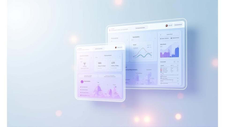 Representación de dos interfaces de evaluación de bienestar, una para el individuo y otra para la empresa, mostrando datos y gráficos de progreso.