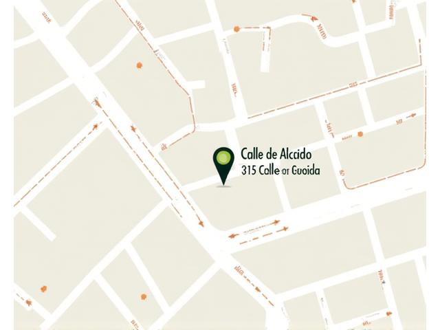 Imagen de mapa mostrando la ubicación de Sendero Vívido en la Calle de Alcalá, Madrid, con indicaciones de transporte público.
