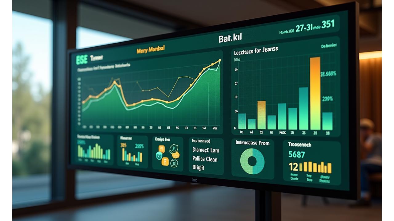 Simulación de un panel de control de usuario mostrando gráficos de mejora de fuerza, resistencia, índice de masa muscular y reducción de porcentaje de grasa a lo largo del tiempo, con un diseño limpio y atractivo.