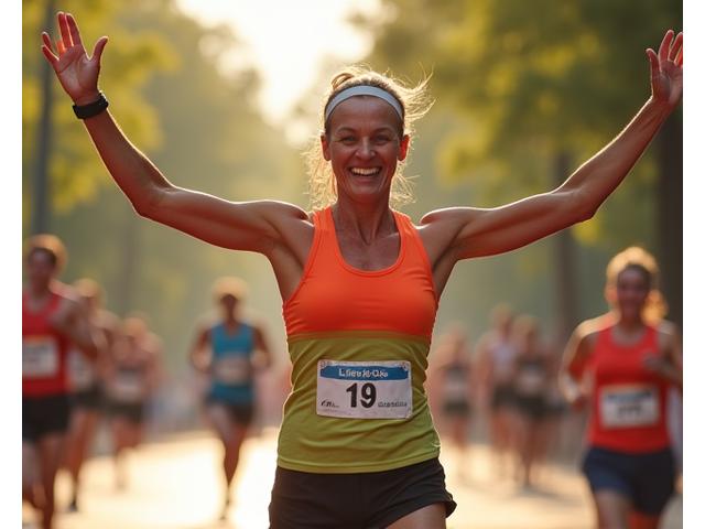 Maria terminando una sesión de fitness con una sonrisa