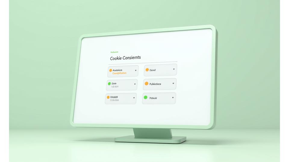 Interfaz de gestión de cookies con opciones granulares y botones de alternancia