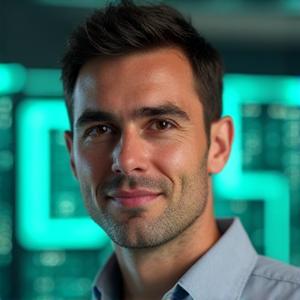 Retrato serio del Dr. Pablo López, experto en ciencia de datos y IA.