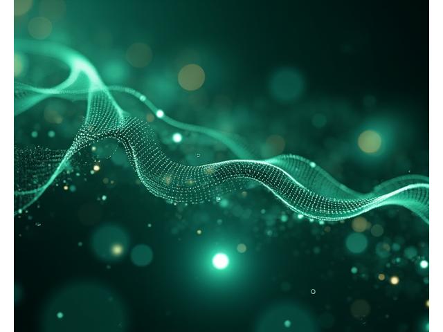 Representación abstracta de un algoritmo de personalización con conexiones neuronales y datos fluyendo, en tonos que evocan la tecnología y la salud.